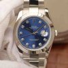 Replica Rolex DateJust 41mm 126300 Noob Blue Dial Diamonds Markers SS Oyster Bracelet A3235