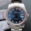 Replica Rolex DateJust 41mm 116334 SS Blue Dial Diamonds Markers SS Bracelet A3136