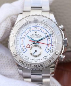 Replica Rolex YachtMaster II 116689 SS JF White Dial SS Bracelet A7750