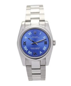 31 MM Steel (Oyster) Blue Roman Numeral Replica Rolex Lady Oyster Perpetual 177200