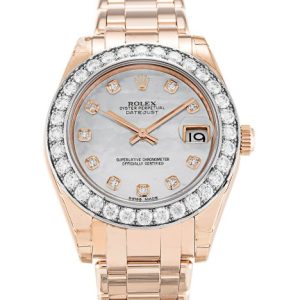 34 MM Rose Gold set with Diamonds Replica Rolex Pearlmaster 81285