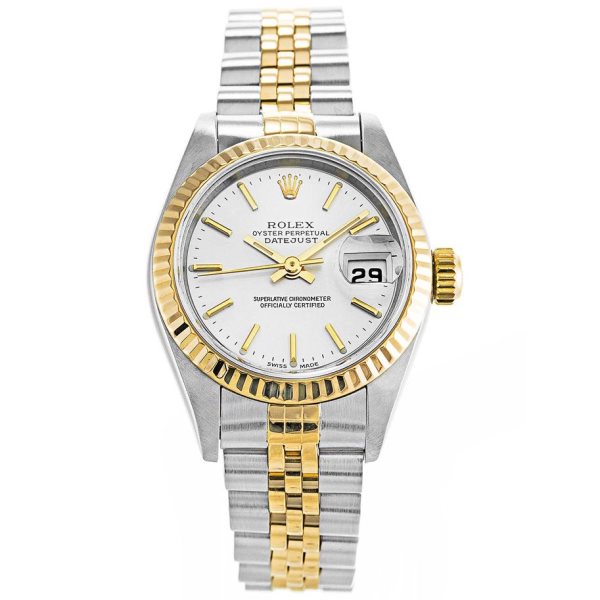 26 MM Ladies Gold Plated 316 Grade Stainless Steel White Replica Rolex Datejust 79173