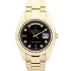 36 MM Yellow Gold Black dial and Champagne Diamond Replica Rolex Day-Date 118238