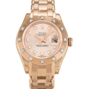 29 MM Rose Gold set with Diamonds Replica Rolex Pearlmaster 80315