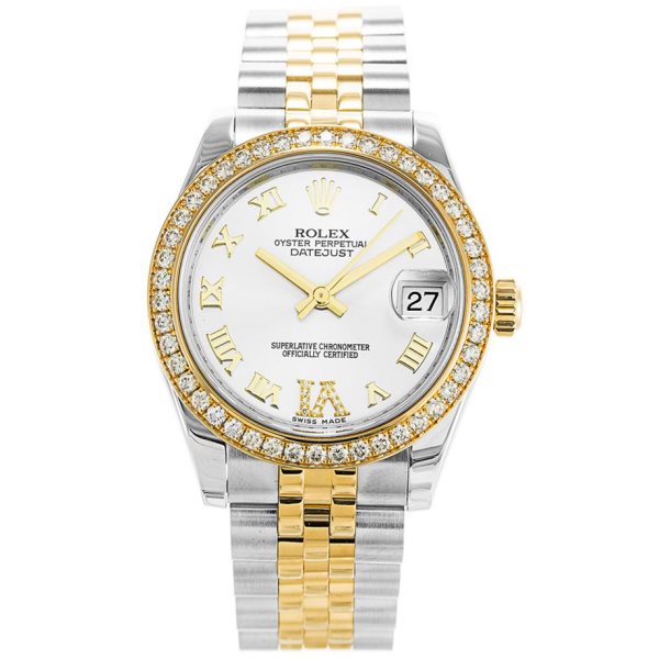 31 MM Gold Plated 316 Grade Stainless Steel Replica Rolex Datejust Diamond Ladies 178383