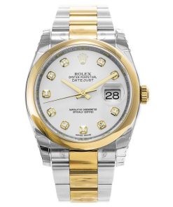 36 MM Gold Plated 316 Grade Stainless Steel Replica Rolex Datejust Domed Bezel 116203
