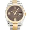 36 MM Steel & Yellow Gold Floral Arabic Replica Rolex Datejust 116233