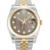 36 MM Steel & Yellow Gold Mother of Pearl Black Diamond Replica Rolex Datejust 116233