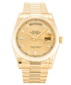 36 MM 316 Grade Stainless Steel Gold and Diamonds Replica Rolex Day-Date Gold 118238
