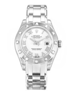 29 MM White Gold set with Diamonds Replica Rolex Pearlmaster 80319