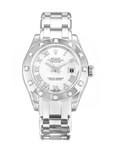 29 MM White Gold set with Diamonds Replica Rolex Pearlmaster 80319