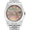 36 MM Steel & White Gold Mother of Pearl Black Diamond Replica Rolex Datejust 116234