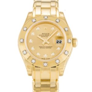 29 MM Yellow Gold set with Diamonds Replica Rolex Pearlmaster 80318-29 MM