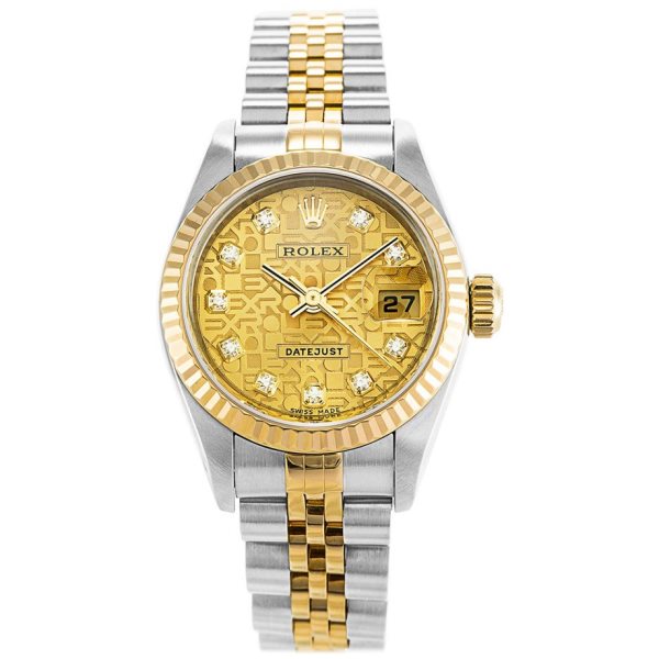 26 MM Gold Plated 316 Grade Stainless Steel Replica Rolex Datejust Computer Ladies 79173