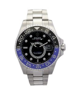 40MM Black adn blue Steel Black dial Replica Rolex GMT Master 16720