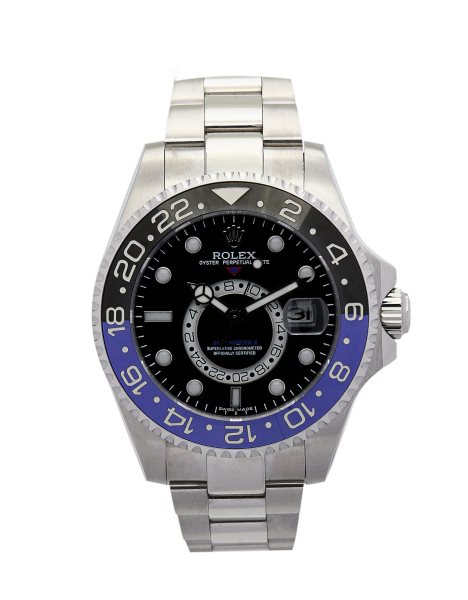 40MM Black adn blue Steel Black dial Replica Rolex GMT Master 16720