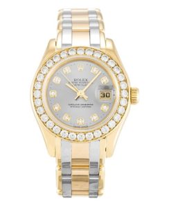 29 MM Yellow Gold set with Diamonds Replica Rolex Pearlmaster 80298