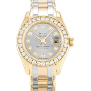 29 MM Yellow Gold set with Diamonds Replica Rolex Pearlmaster 80298