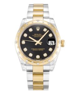31 MM Steel & Yellow Gold set with Diamonds Replica Rolex Datejust Mid-Size 178343