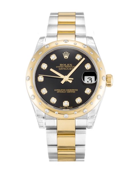 31 MM Steel & Yellow Gold set with Diamonds Replica Rolex Datejust Mid-Size 178343